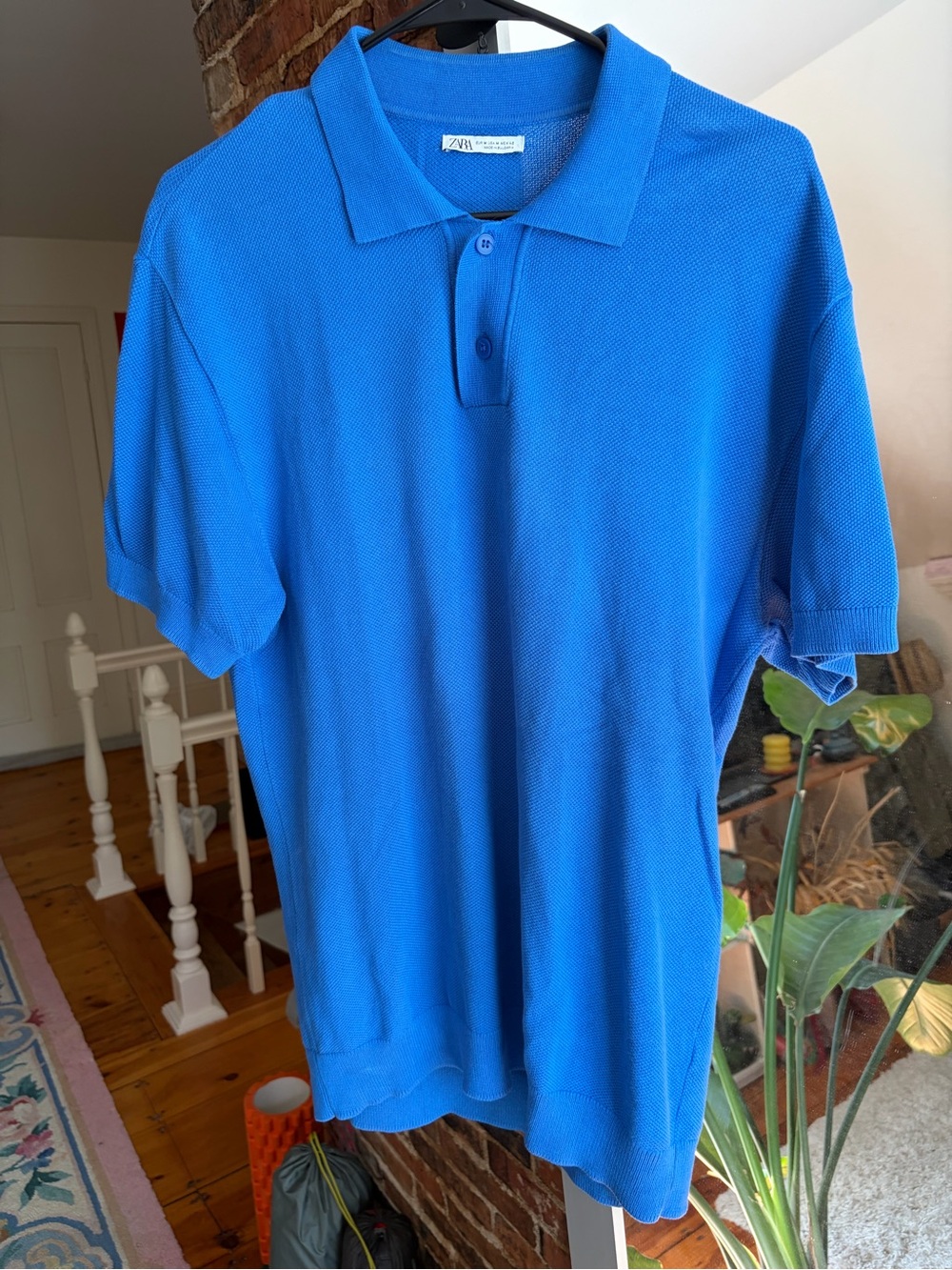 Zara Men’s Oversized Blue Polo Shirt
